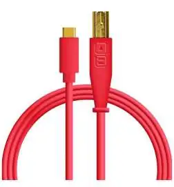 DJ TECHTOOLS USB-C USB-B Chroma Cable (Red)