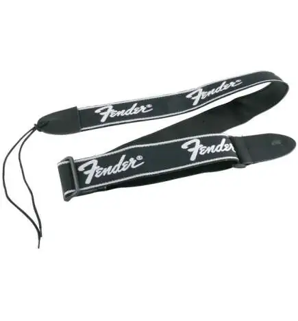 Fender Gitarrengurt Running Logo Black White