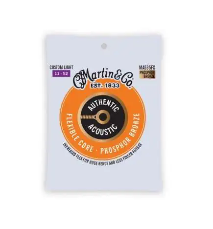 Martin Guitars MA-535FX Custom Light Authentic Acoustic Flex Core Strings 11-52