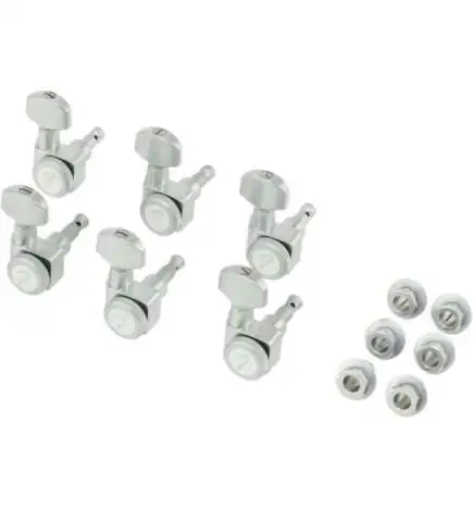 Fender Locking Stratocaster Telecaster Tuning Machine Set Brushed Chrome
