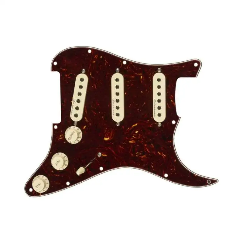 Fender Pre-Wired Strat Pickguard, Hot Noiseless SSS Tortoise Shell