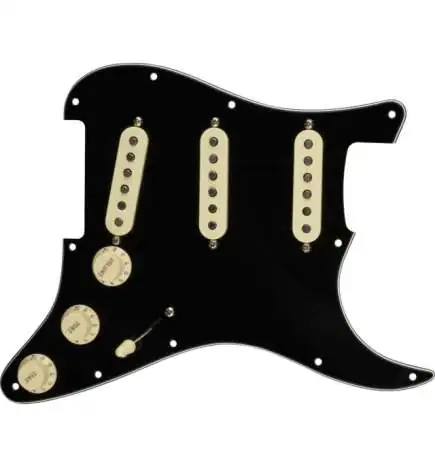 Fender Pre-Wired Strat Pickguard, 57 62 SSS Black