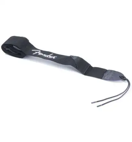 Fender Black Polyester Logo Strap White