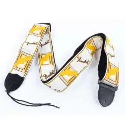 Fender Monogrammed Strap White Brown Yellow