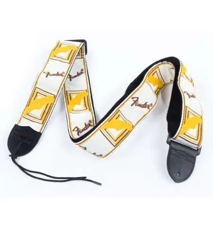 Fender Monogrammed Strap White Brown Yellow