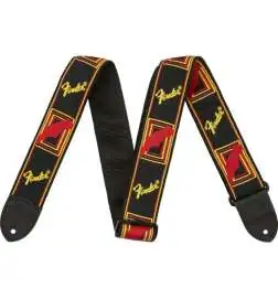 Fender Monogrammed Strap Black Yellow Red