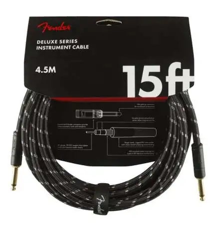 Fender Deluxe Tweed Instrument Cable BLK 4,5 m