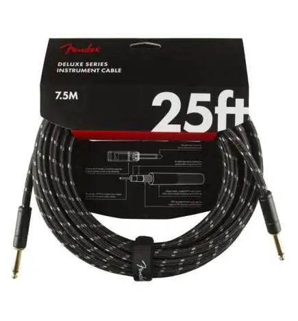 Fender Deluxe Series Instrument Cable 7.5m (Black Tweed)