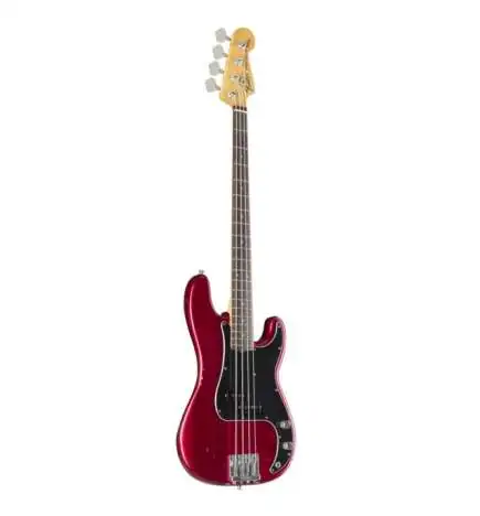 Fender AS Nate Mendel P-bas RW CAR Candy Apple rood