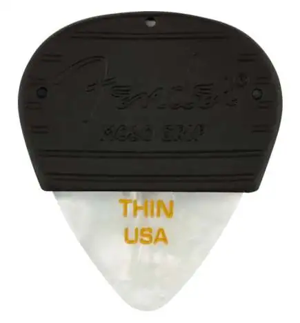 Fender 351 Mojo Grip Picks Celluloid White Moto Thin