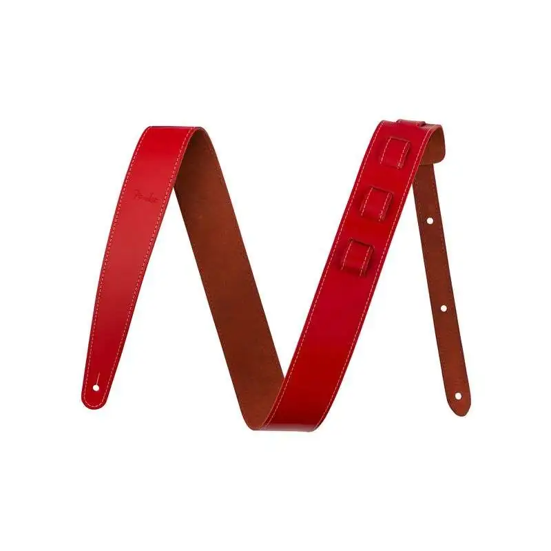 Fender 2" Essentials Leather Strap Red