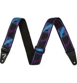 Fender Neon Monogrammed Strap Purple Blue