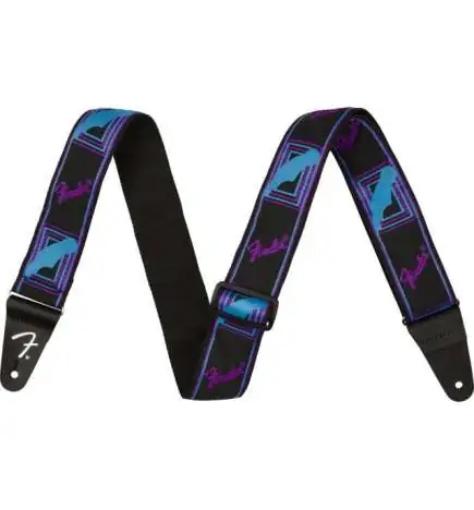 Fender Neon Monogrammed Strap Purple Blue