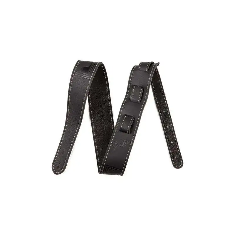 Fender Monogrammed Leather Gurt BK Black