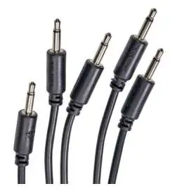 Black Market Modular Patch Cables 90mm Black (5-Pack)