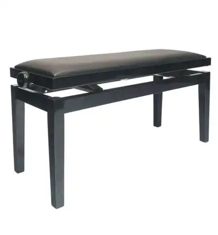 Burghardt 106 Duett Bench - Black Polished - Leather