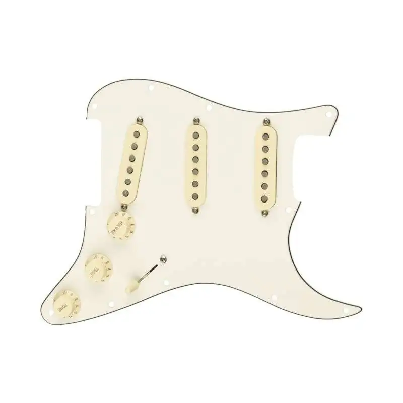 Fender Pre-Wired Strat Pickguard, Tex Mex SSS Parchment