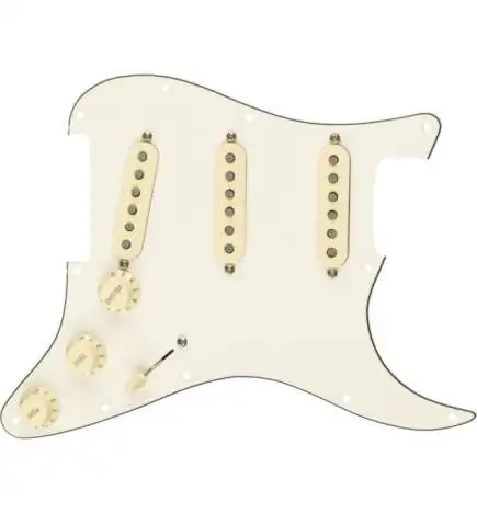 Fender Pre-Wired Strat Pickguard, Tex Mex SSS Parchment