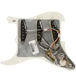Fender Pre-Wired Strat Pickguard, Tex Mex SSS Parchment