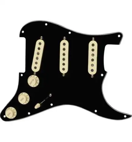 Fender Pre-Wired Strat Pickguard, Tex Mex SSS Black