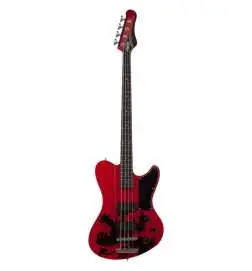 Schecter Simon Gallup Ultra Spitfire Bass Red Black