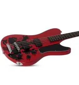 Schecter Simon Gallup Ultra Spitfire Bass Red Black