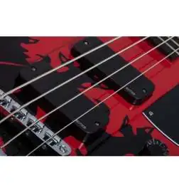 Schecter Simon Gallup Ultra Spitfire Bass Red Black