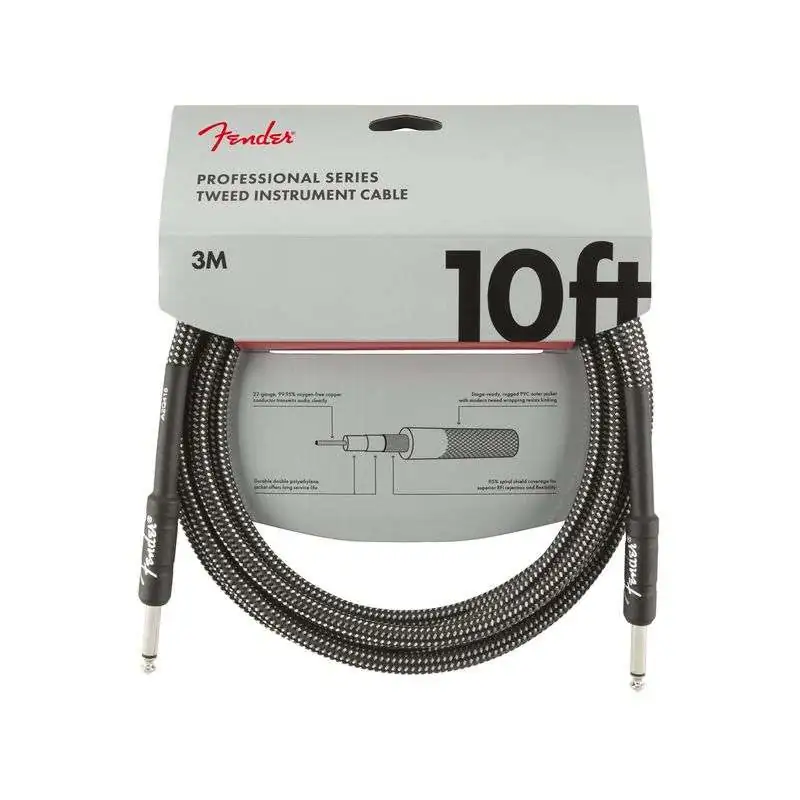 Fender Professional Tweed câble 3 m Fender Professional Tweed câble 3 m
