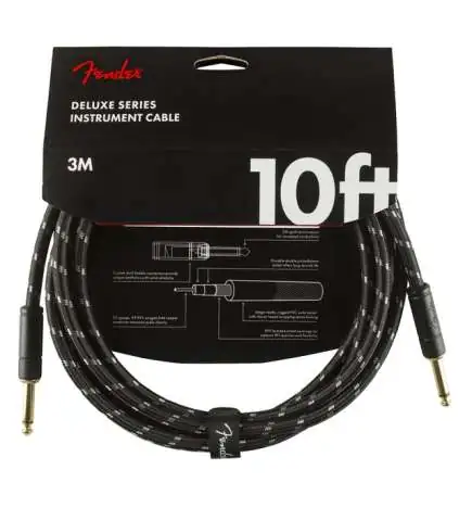 Fender Deluxe Series Instrument Cable 3m (Black Tweed)