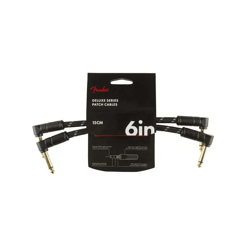 Fender Deluxe Tweed Patch Cable BLK 15 cm