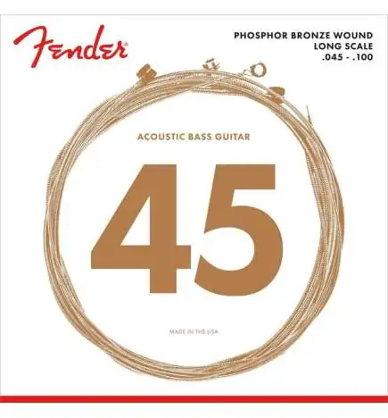 Fender Strings Acoustic 8060 45 100 Phosphor Bronze, Longscale