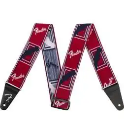 Fender WeighLess Monogram Strap Red White Blue