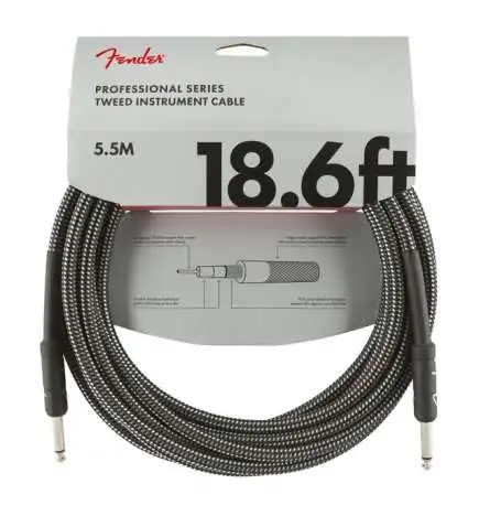 Fender Professional Series Instrument Cable 5.5m (Grey Tweed)