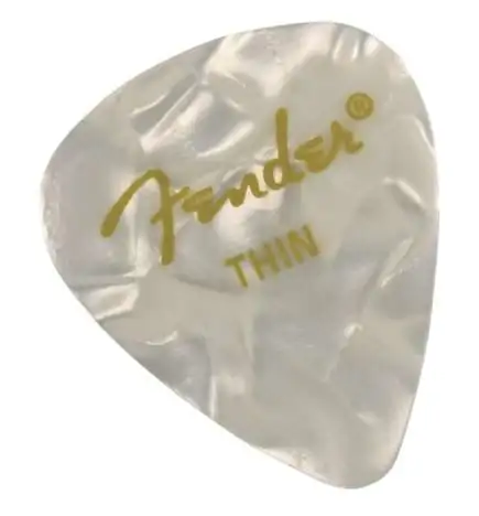 Fender Picks 351 White Moto thin 12-Pack Premium Celluloid