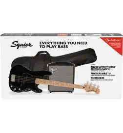 Squier Affinity Series Precision Bass PJ Pack MN Black