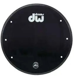 DW basDrum Frontvel 22 , zwart, Logo