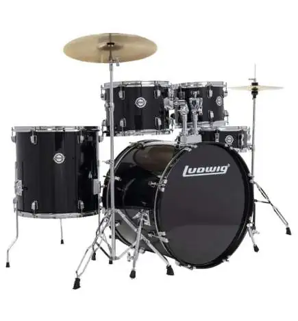 Ludwig Accent Fuse 5PC Drum Set Black Sparkle