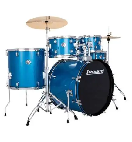 Ludwig Accent Drive 5PC Drum Set Blue Sparkle