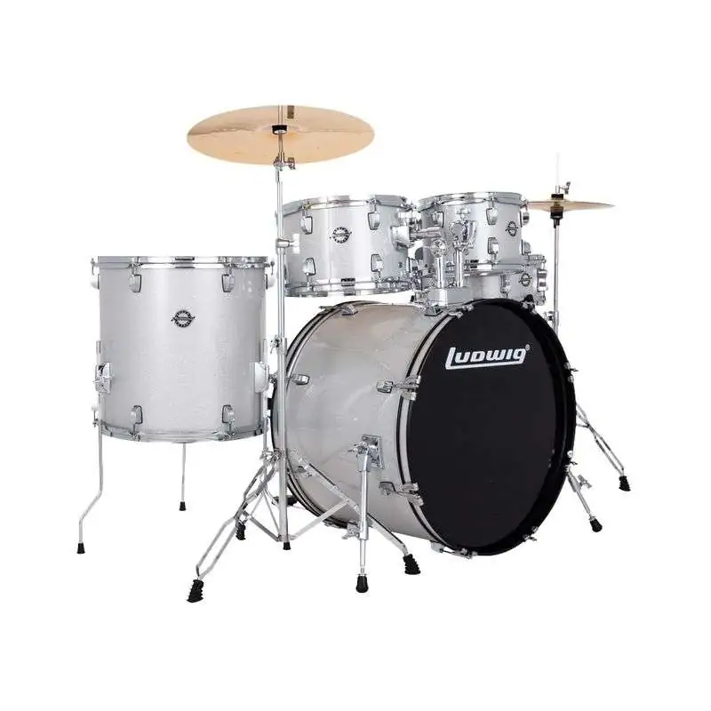 Ludwig Accent Drive 5PC Drum Set Silver Sparkle