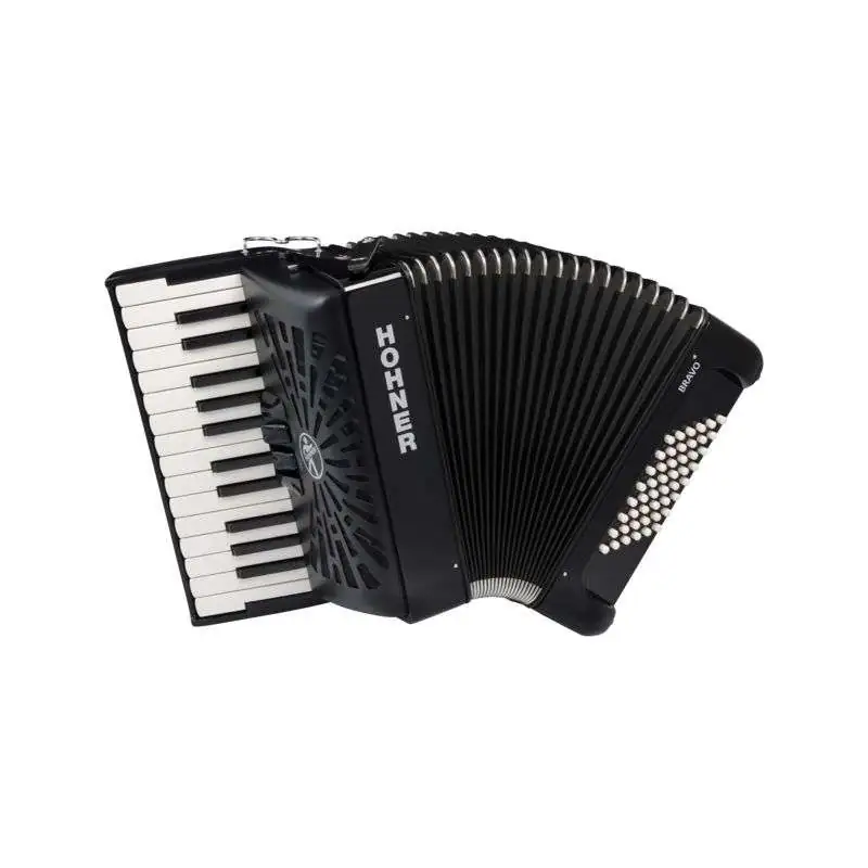 Hohner Bravo II 48 black silent key fisarmonica acustica Hohner Bravo II 48 black silent key fisarmonica acustica