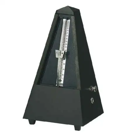 Wittner M 816 M Metronome with Bell Wood Body, Pyramid Form, Black