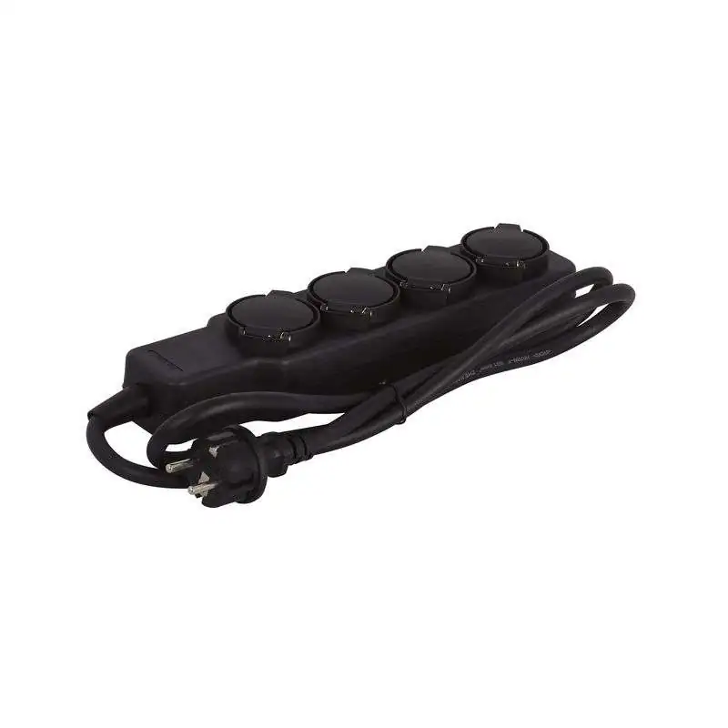 Showtec Stage Enchufe múltiple de 4, negro, cable 1,5m