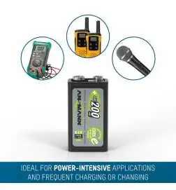 Ansmann NiMH batterij 9-V-Block E 200 mAh maxE