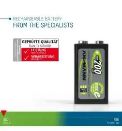 Ansmann NiMH Batterie 9-V-Block E 200 mAh maxE