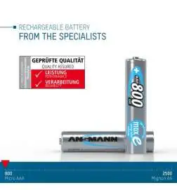 Ansmann Batería NiMH Micro AAA 800 mAh maxE