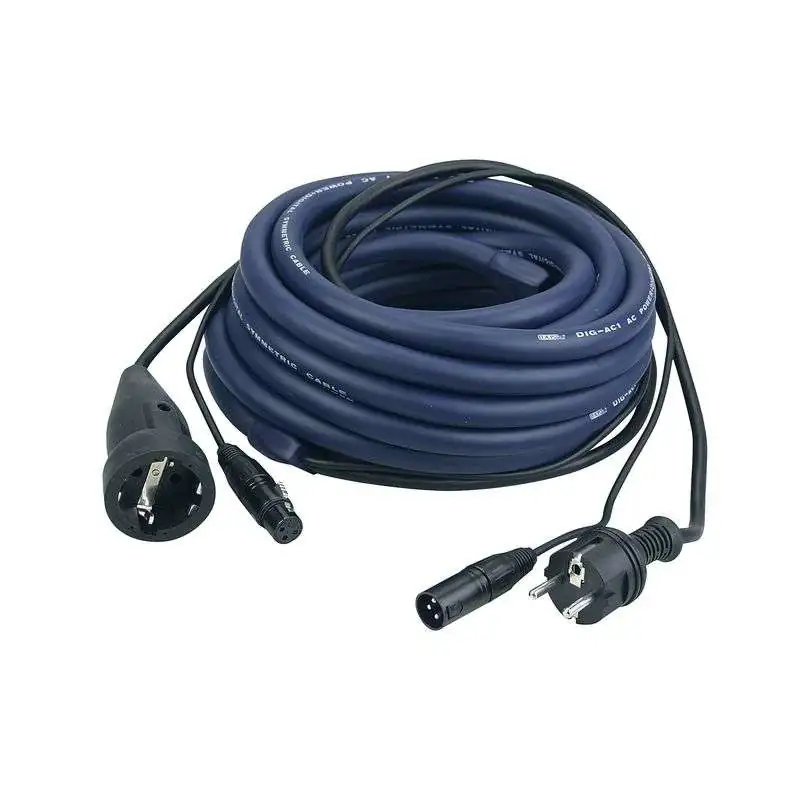 DAP FP05 Cable de corriente y señal 10m Schuko-Schuko / XLR-XLR, luz DAP FP05 Cable de corriente y señal 10m Schuko-Schuko / XLR-XLR, luz