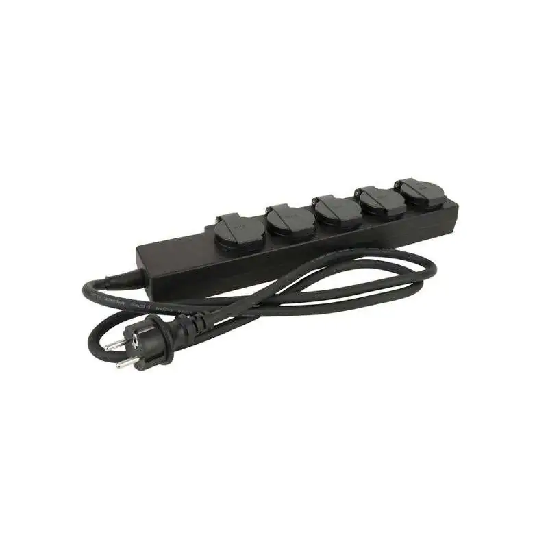 DAP Stage Enchufe múltiple de 5, negro, cable 1,5m