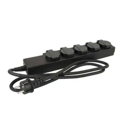 DAP Stage Multiprise 5 cordes, noir, câble 1,5 m