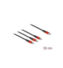 DELOCK USB-C Ladekabel 3 in 1 - 0,3m