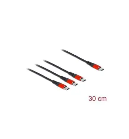 DELOCK USB-C Ladekabel 3 in 1 - 0,3m